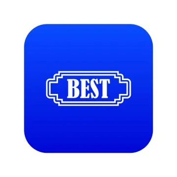 Best rectangle label icon digital blue Stock Illustration