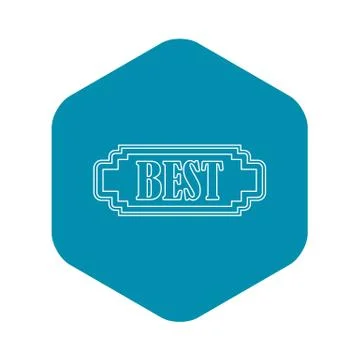 Best rectangle label icon, outline style Stock Illustration