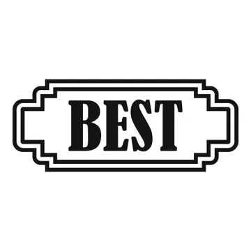 Best rectangle label icon, simple style Illustrazione stock