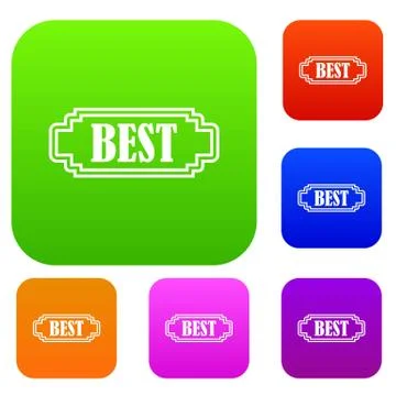Best rectangle label set collection Stock Illustration