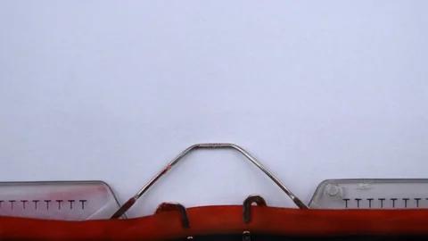 Best regards  - phrase printed on an old typewriter in red letters, close up. Stock Footage 126776934