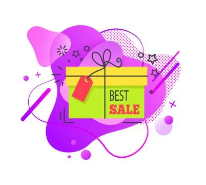Best Sale Present Shaped Vector Stars Tag Illustrazione stock