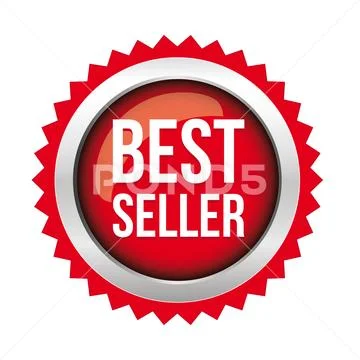 Best seller icon design with laurel, best seller badge logo isolated -  stock vector Stock Vector