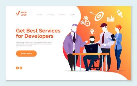Best Services for Developers and Coders Website Stock Illustration