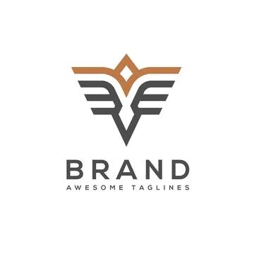 Best simple Vector wings logo Stock Illustration
