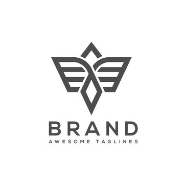 Best simple Vector wings logo Stock Illustration