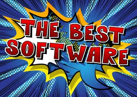 The Best Software - Comic book style word on abstract background. Illustrazione stock