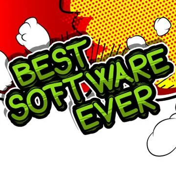 Best Software Ever - Comic book style word on abstract background. Illustrazione stock