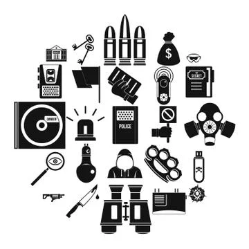 Best software icons set, simple style Stockillustratie