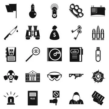 Best software icons set, simple style Stockillustratie
