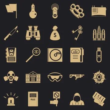 Best software icons set, simple style 스톡 일러스트
