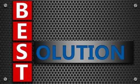 Best solution concept on mesh hexagon background Stock Illustration