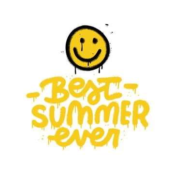 Best summer ever - Sprayed urban graffiti with overspray splashes. Vandal street Stock Illustration