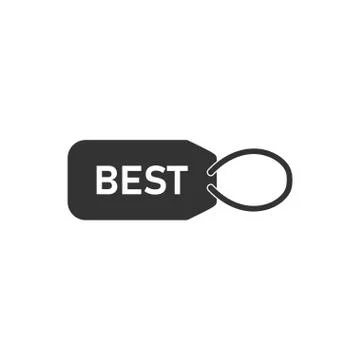 Best tag icon flat Illustrazione stock