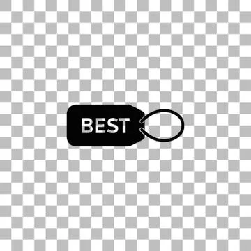 Best tag icon flat Illustrazione stock