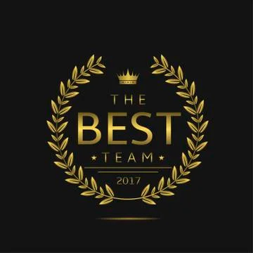 Best team label Stock Illustration