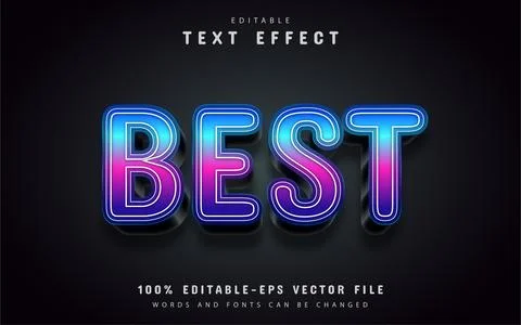 Best text, 3d gradient style text effects Stock Illustration