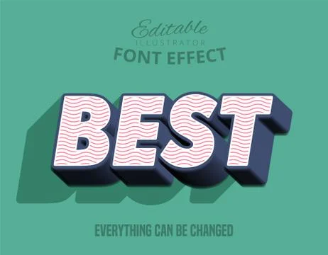 Best text, editable font effect Stock Illustration