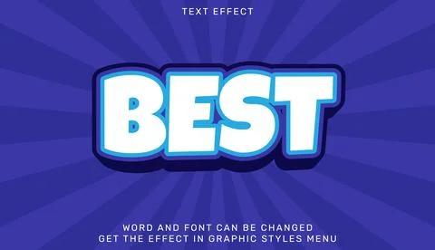 Best text effect template in 3d design Stock Illustration