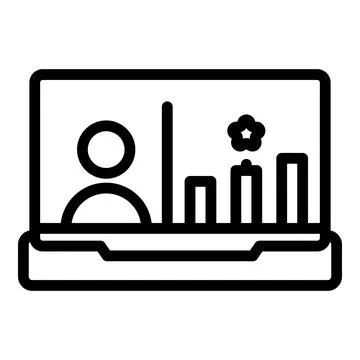 Best tutorial icon outline vector. Video webinar Stock Illustration