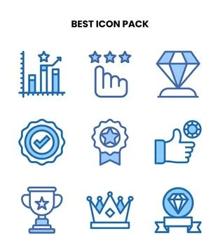 Best Two Colour Design Icons Pack Stock Illustration