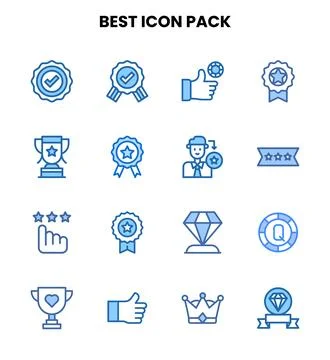 Best Two Colour Set Icons Pack Stock Illustration