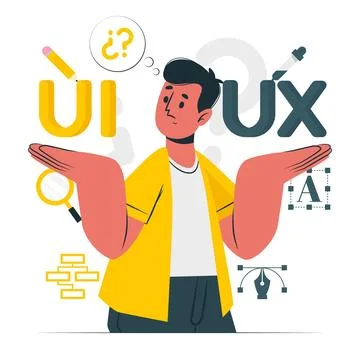 Best ui vs ux Differences Concept Illustration Background Stock Illustration