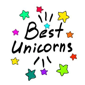 Best unicorn text. Vector lettering. Best art. Vector lettering. Stock Illustration