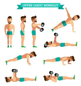 The Best Upper Chest Workout for men Stock Illustration