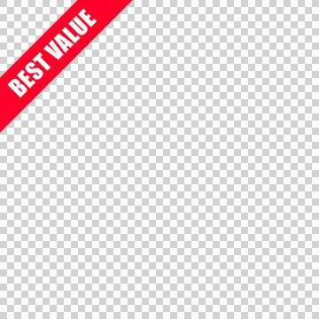 Best value badge label tag. red ribbon symbol with transparent background Stock Illustration