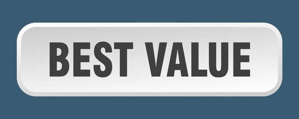 Best value button. best value square 3d push button Illustrazione stock