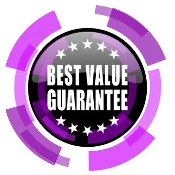 Best value guarantee pink violet modern design vector web and smartphone icon Stock Illustration
