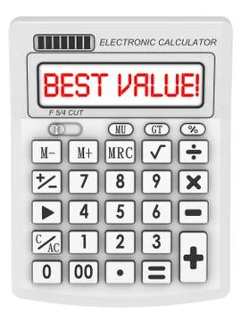 BEST VALUE! Information on the electronic calculator Ilustração Stock