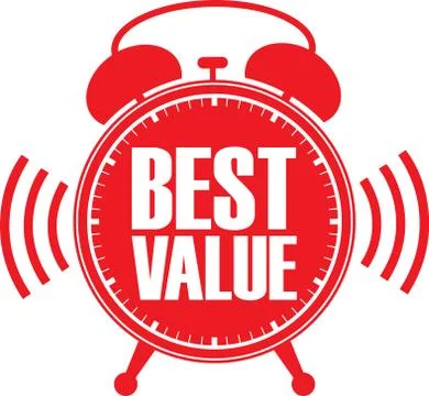 Best value red alarm clock, vector illustration Stock Illustration