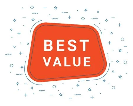 Best Value Speech Bubble Banner Sign, Design Template. Business Label Promo Stock Illustration