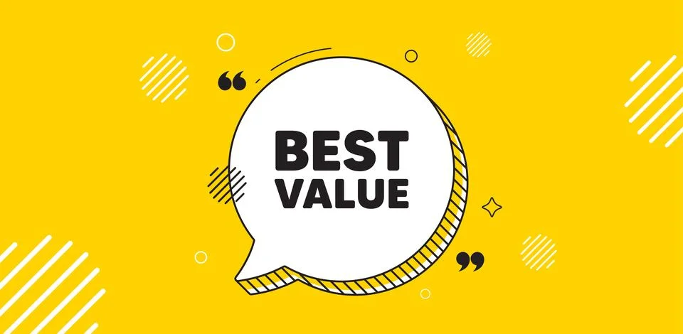 Best value tag. Special offer sale sign. Chat speech bubble banner. Vector Illustrazione stock