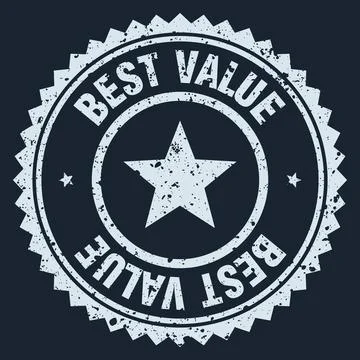 Best value white grunge round stamp. best value stamp Stock Illustration