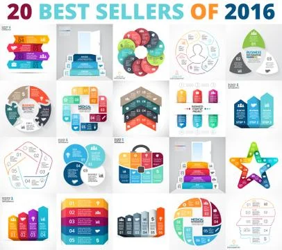 Best vector circle infographics set. Business diagrams, arrows graphs, startup Stock Illustration