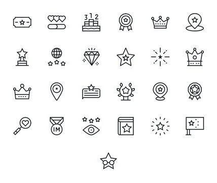 Best Vector Icon Toolkit featuring 25 Grid Fitted 64x64 Regular Line elements Stock Illustration