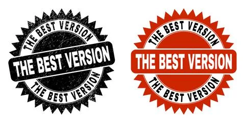 THE BEST VERSION Black Rosette Seal with Unclean Texture Stock Illustration