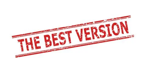 THE BEST VERSION Watermark with Distress Surface and Double Parallel Lines Stock Illustration