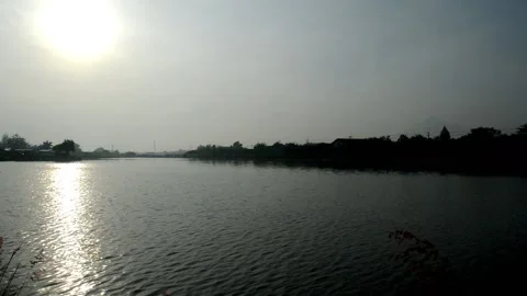 Best view nature: the river and the sun Video stock 229604010