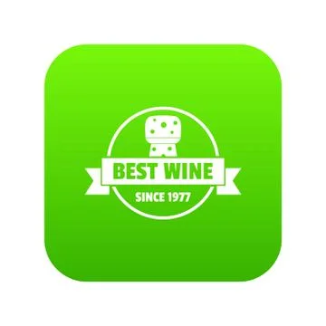 Best wine icon green vector 스톡 일러스트