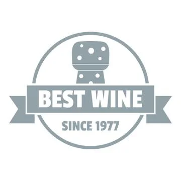 Best wine logo, simple gray style Stock Illustration