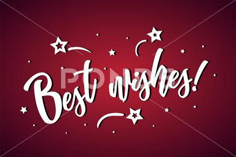 Best wishes lettering card, banner. Beautiful greeting scratched