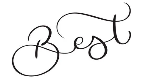 Best word on white background. Hand drawn Calligraphy lettering Vector 스톡 일러스트