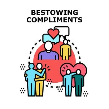 Bestowing compliments and mutual support concept illustration イラスト素材
