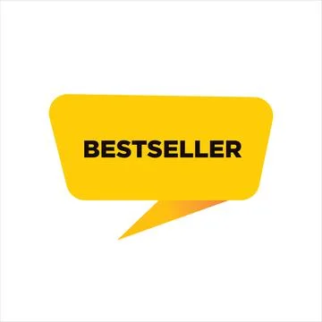 Bestseller button, sign, label, icon. Yellow color. Black text. Stock Illustration