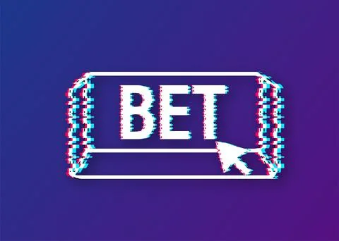 Bet glitch button.Arrow, cursor icon. Hand click. Online betting. Vector stock Stock Illustration