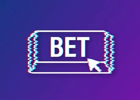Bet glitch button.Arrow, cursor icon. Hand click. Online betting. Vector stock Stock Illustration